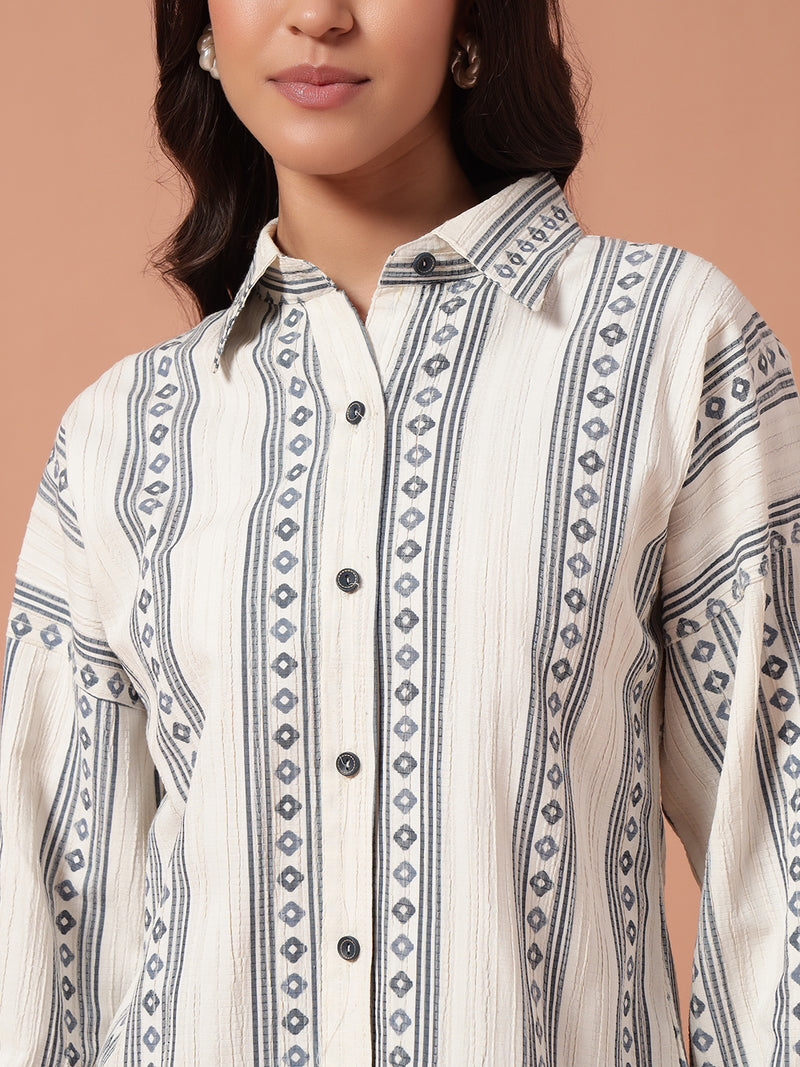 Women Co Ord set - WHITE NAVY
