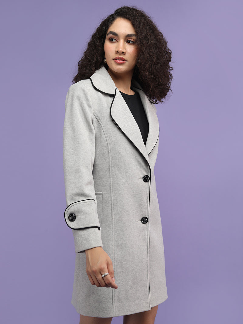 PLAGG Women Winter Stylish Coat - Pice Grey