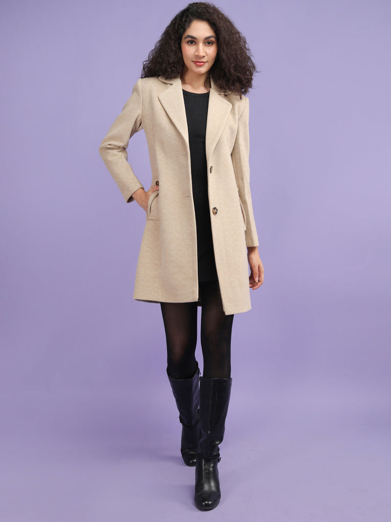 Citrus Brown Longline Winter Trench Coat
