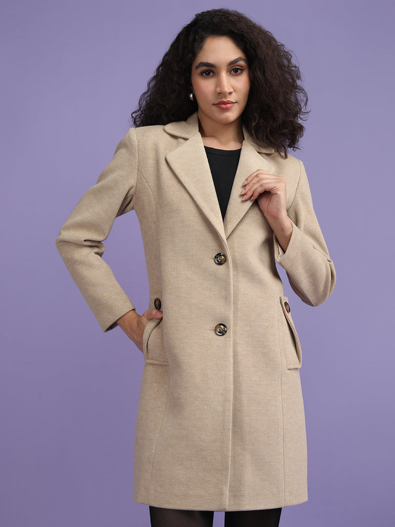 Citrus Brown Longline Winter Trench Coat