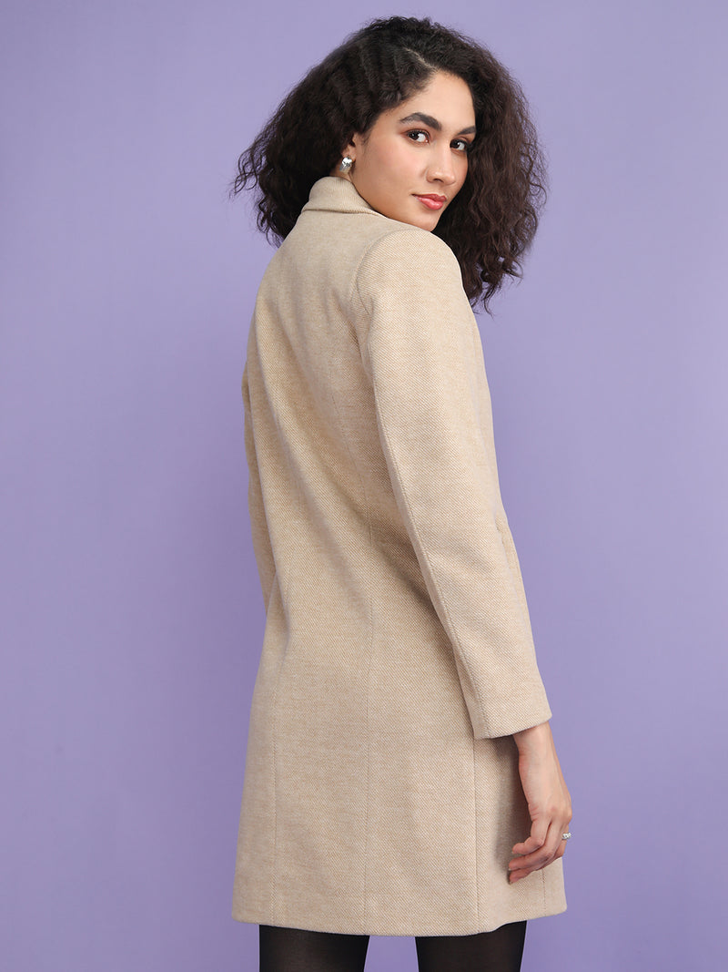 Citrus Brown Longline Winter Trench Coat