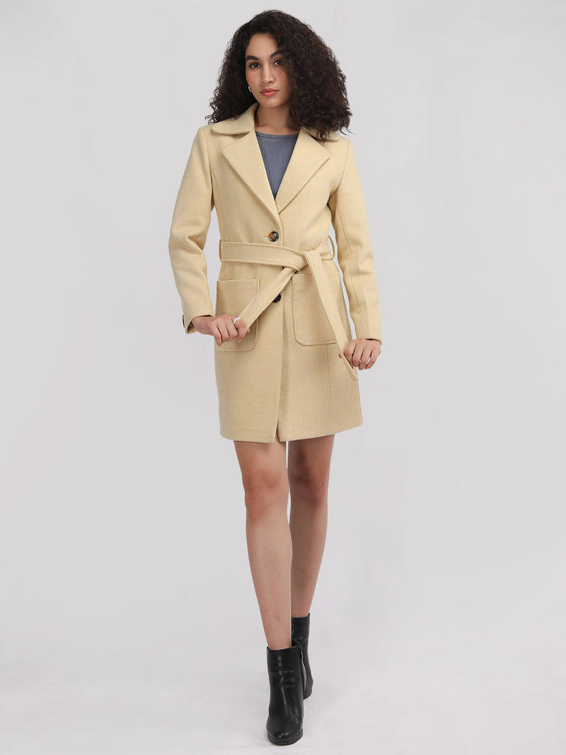 PLAGG Women Winter Stylish Coat - Pastelyellow