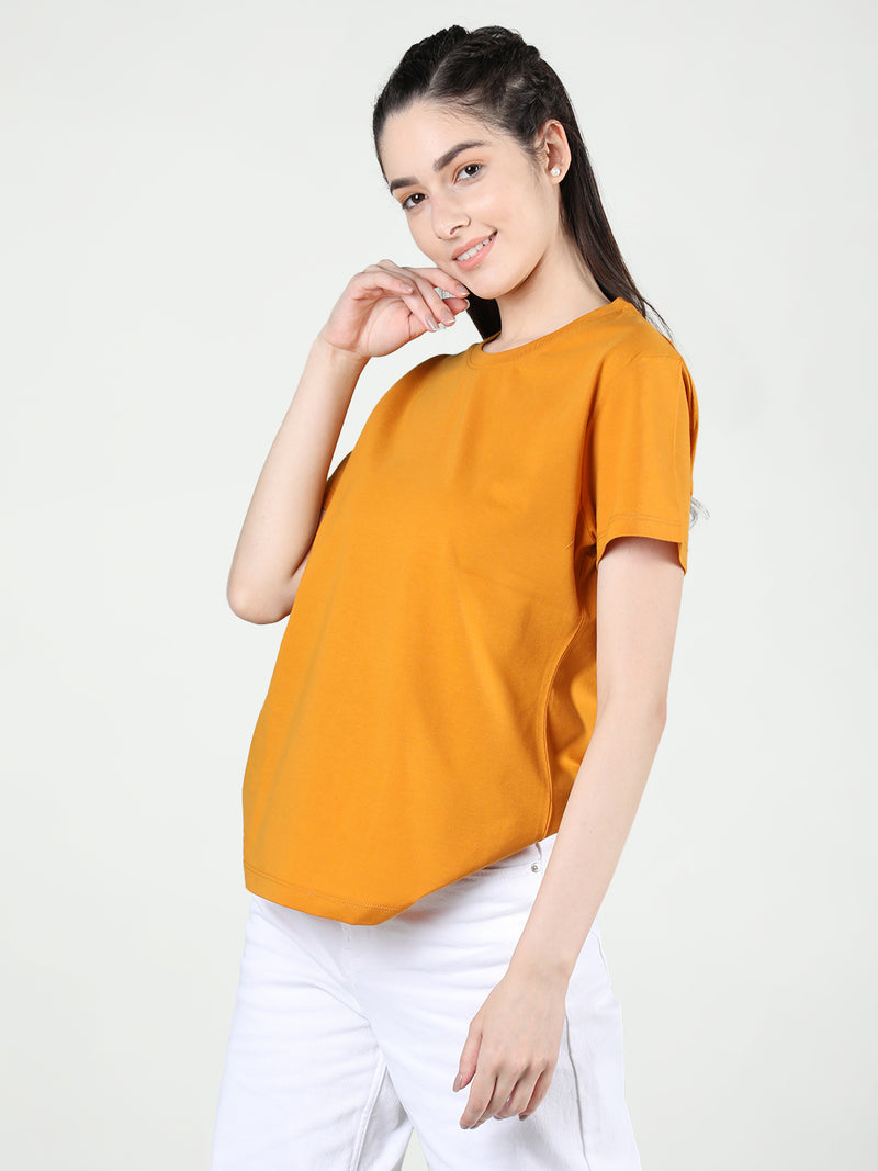 Women Cotton Half Sleeve Loose Fit T-Shirt
