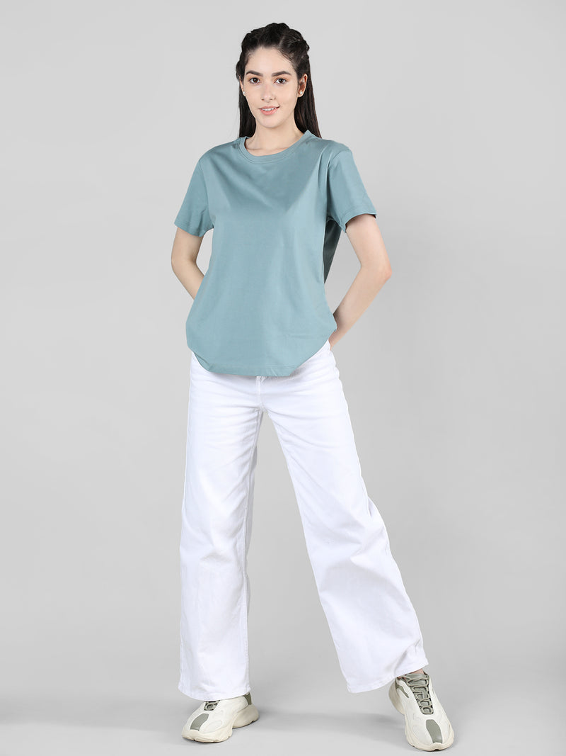 Women Cotton Half Sleeve Loose Fit T-Shirt