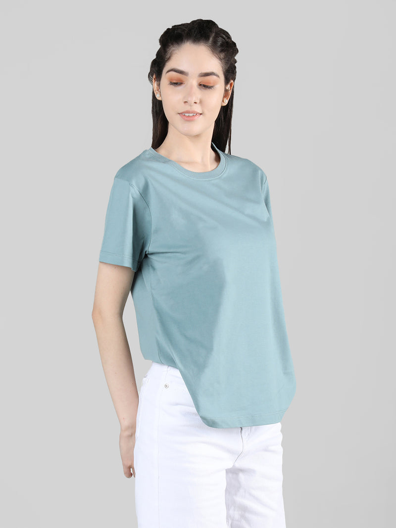 Women Cotton Half Sleeve Loose Fit T-Shirt