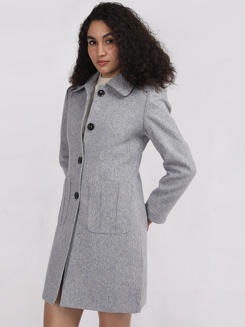 Off White Purple Winter Coat