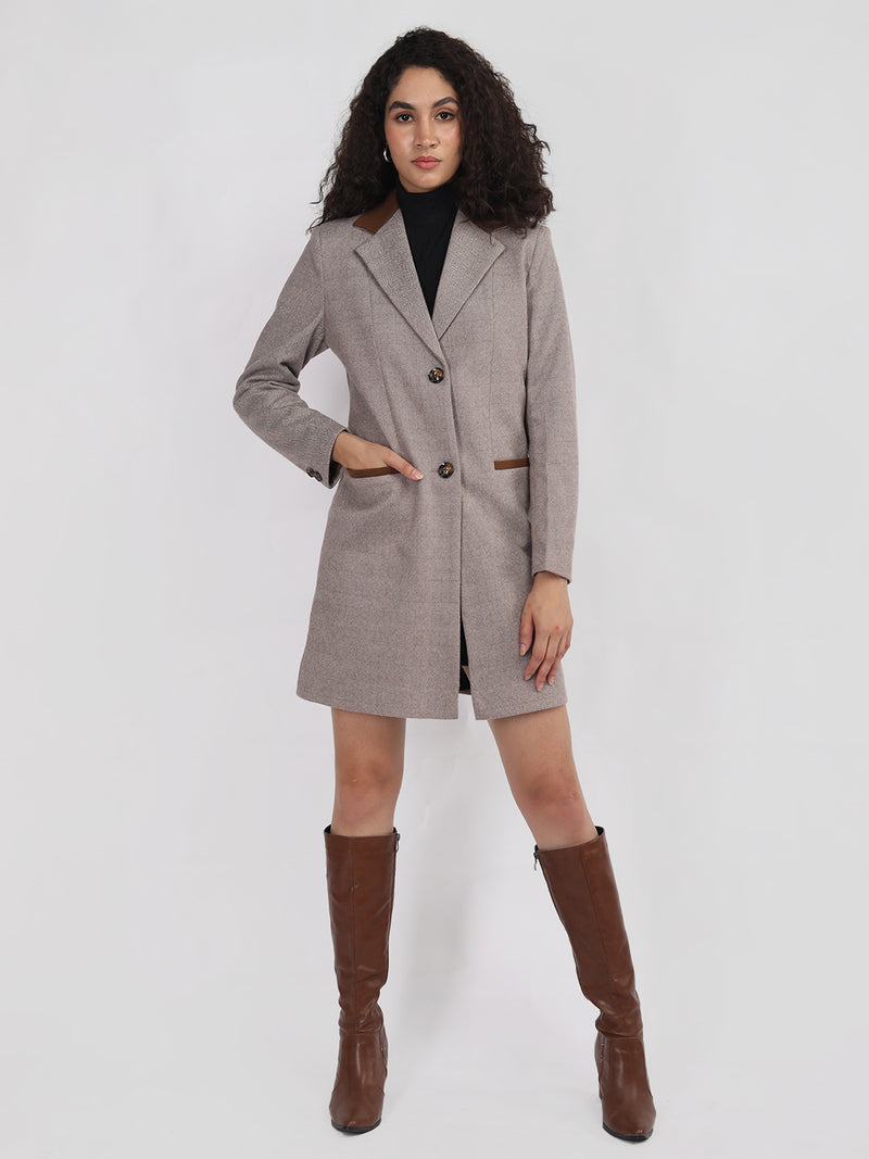 Tweed Longline Winter Trench Coat Pack of 2