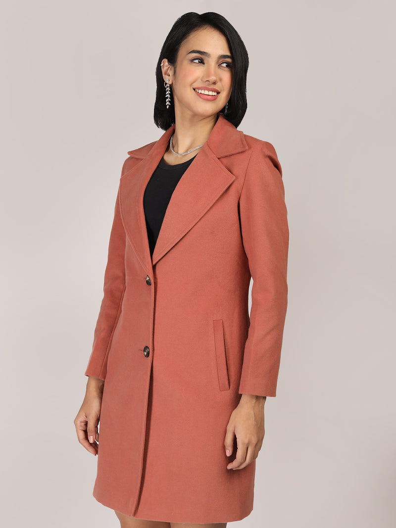 Brown Rust Longline Winter Trench Coat