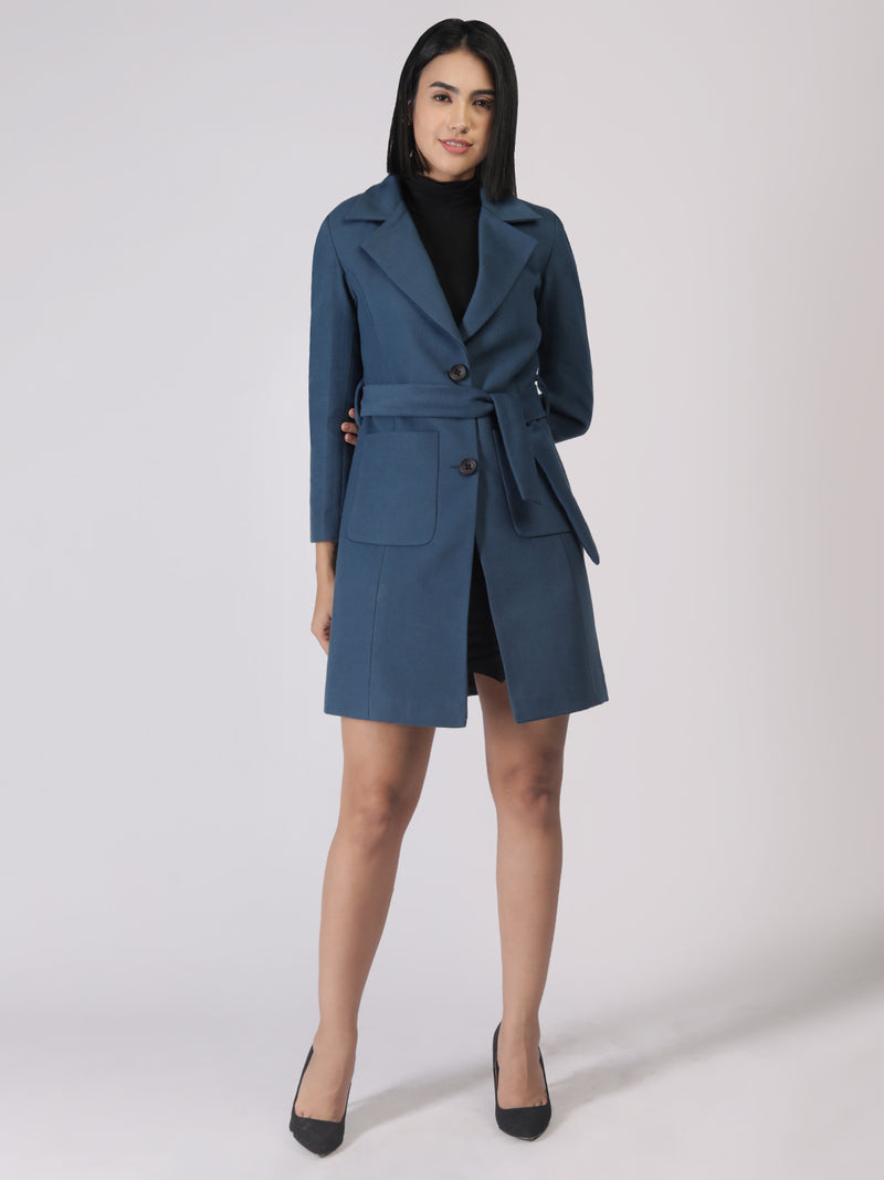 Airforce Longline Belted Winter Trench Coat
