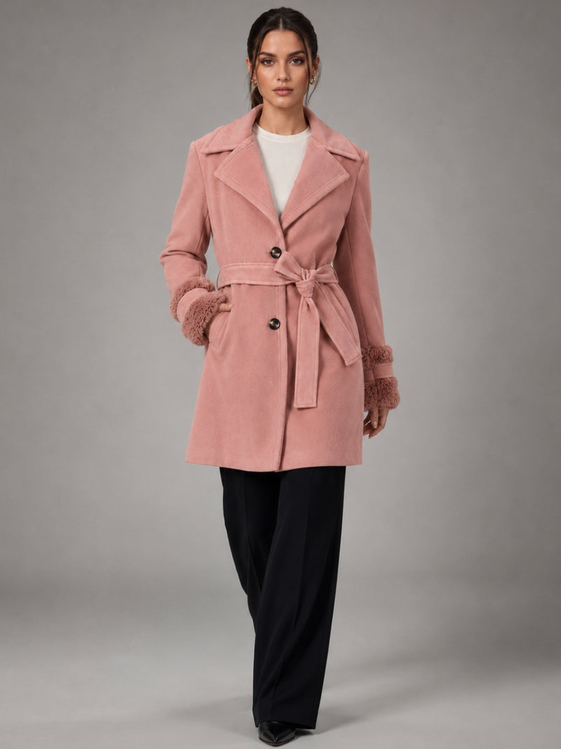 Pink Long Trench Coat