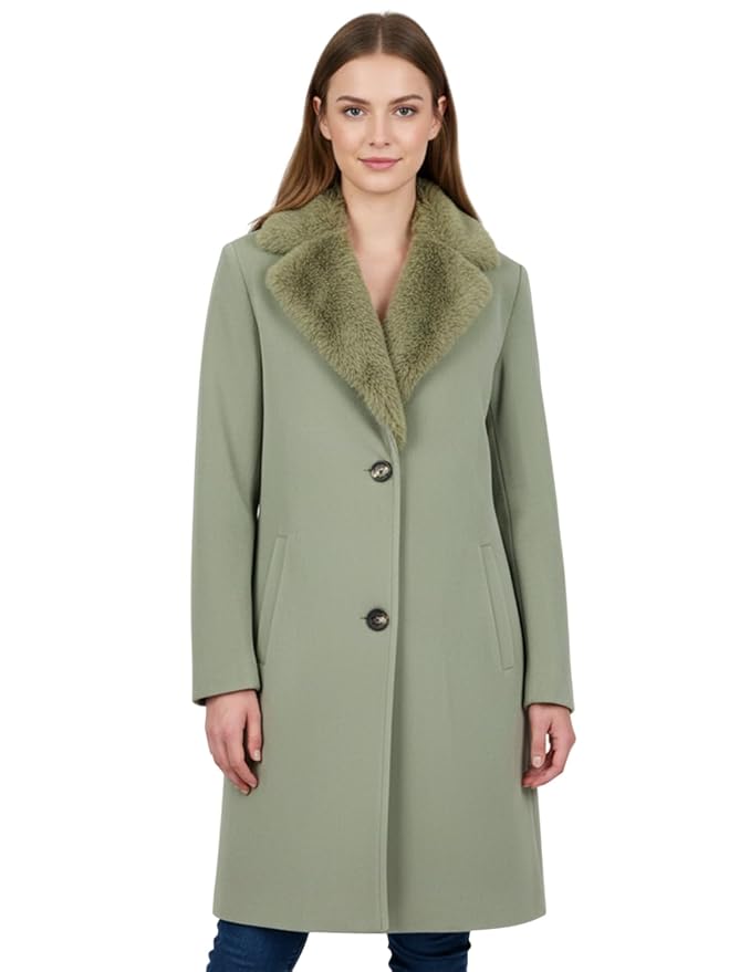 Green Faux Fur Long Coat