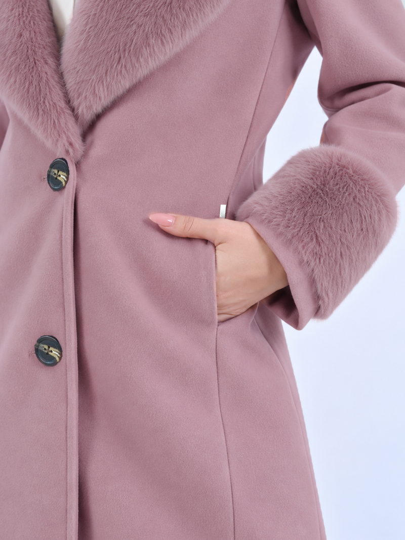 Lilac Faux Fur Long Coat