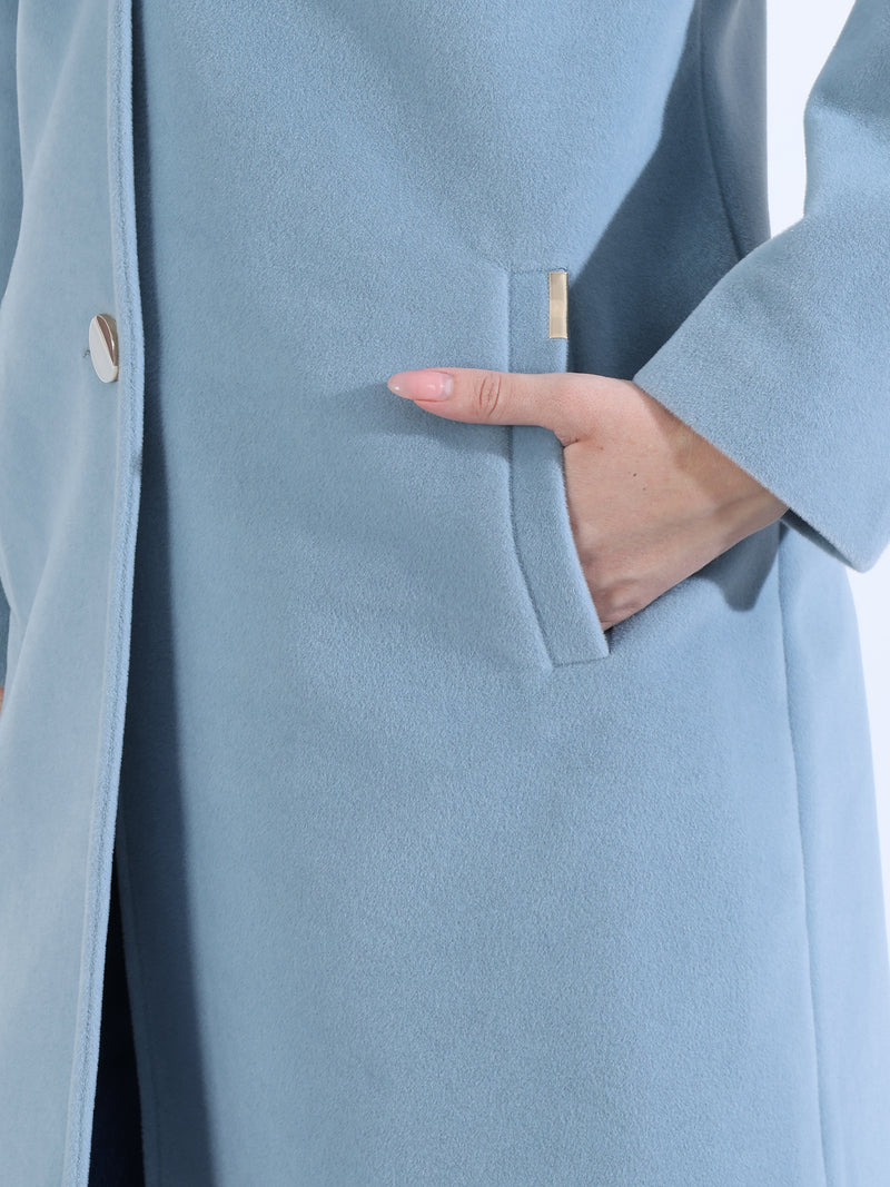Sky Blue Longline Overcoat
