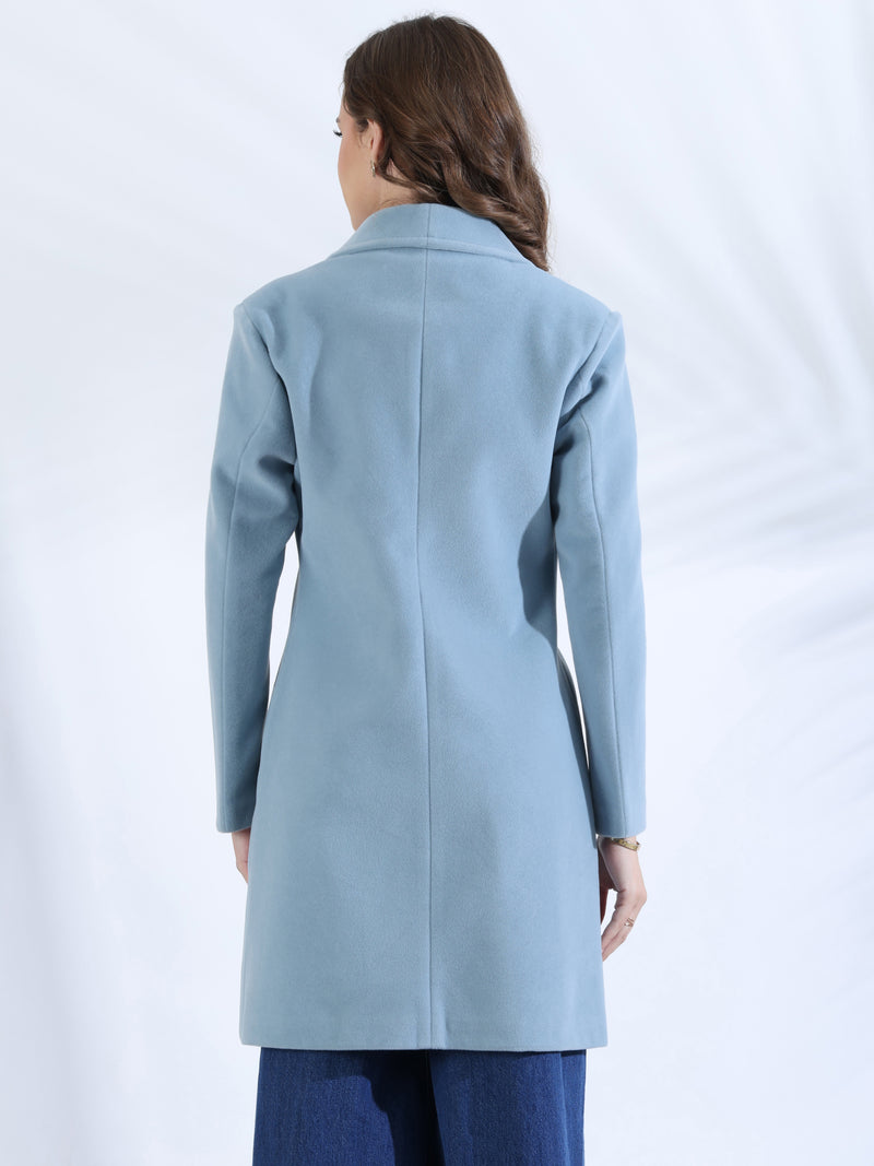 Sky Blue Longline Overcoat