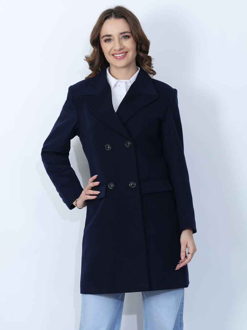 Navy Long Winter Overcoat