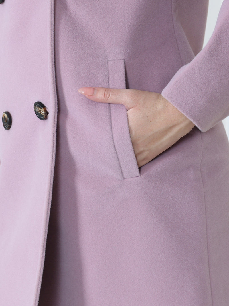Lavender Double-Breasted Trench Coat