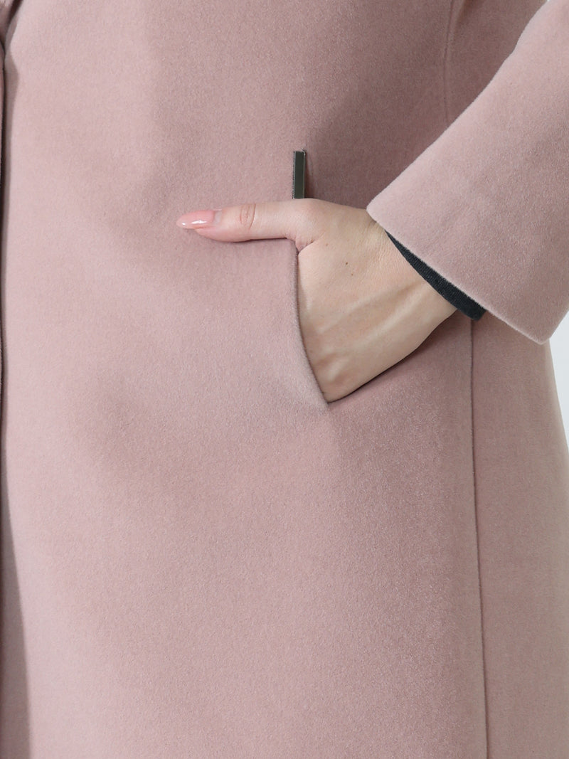Rose Pink Winter Trench Coat