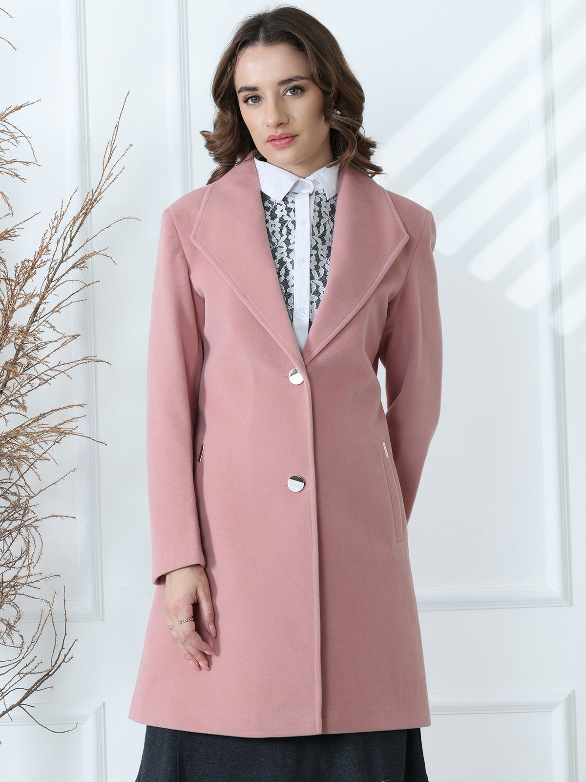 Pink Long Overcoat