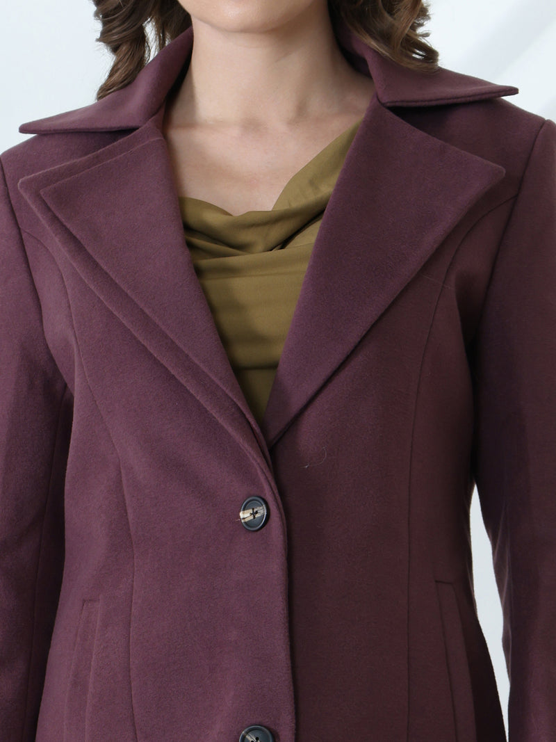Mauve Long Trench Overcoat