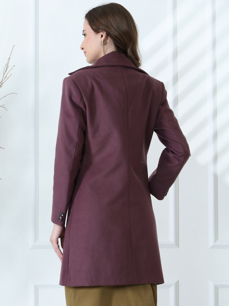 Mauve Long Trench Overcoat