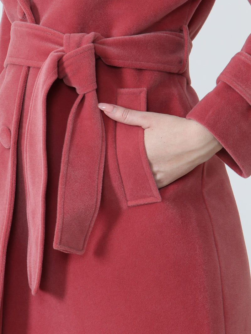 Blush Belted Long Coat