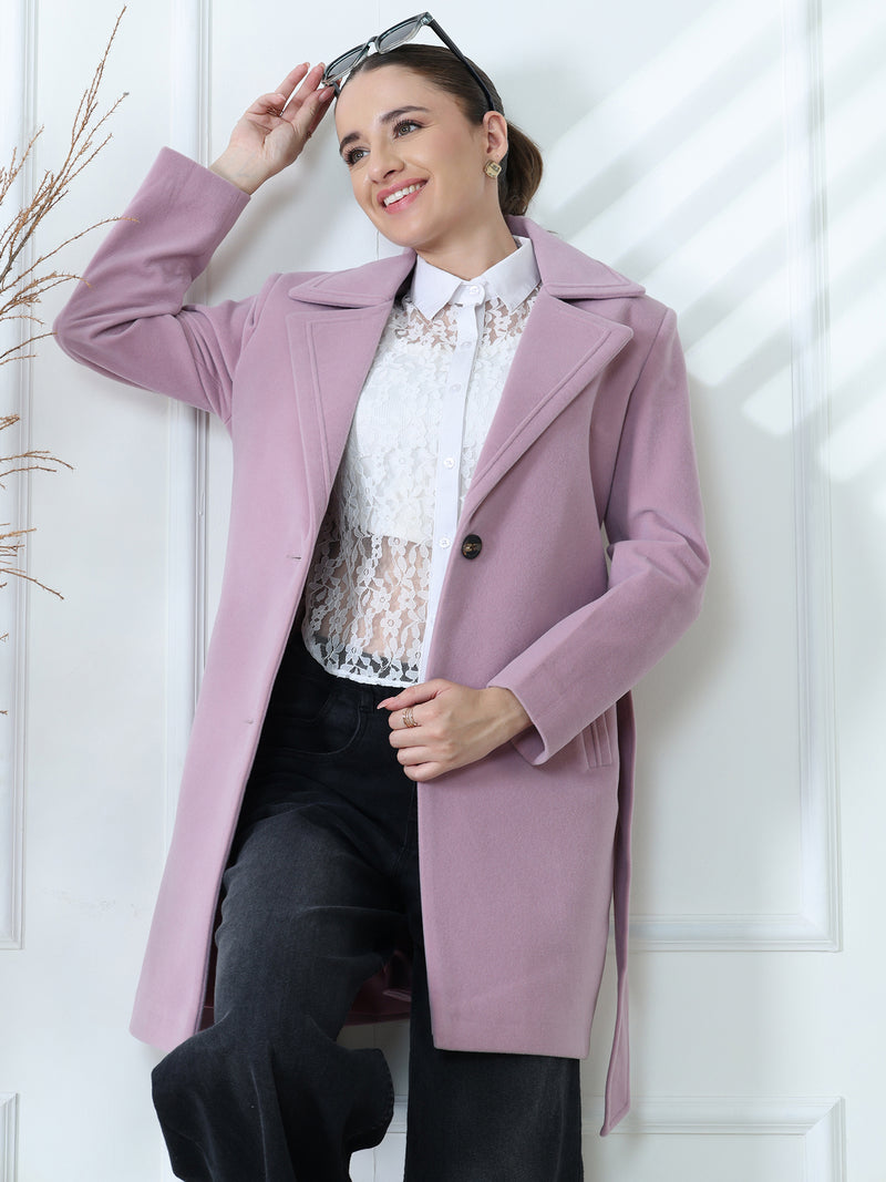 Orchid Belted Winter Trench Coat
