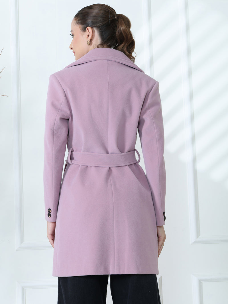 Orchid Belted Winter Trench Coat