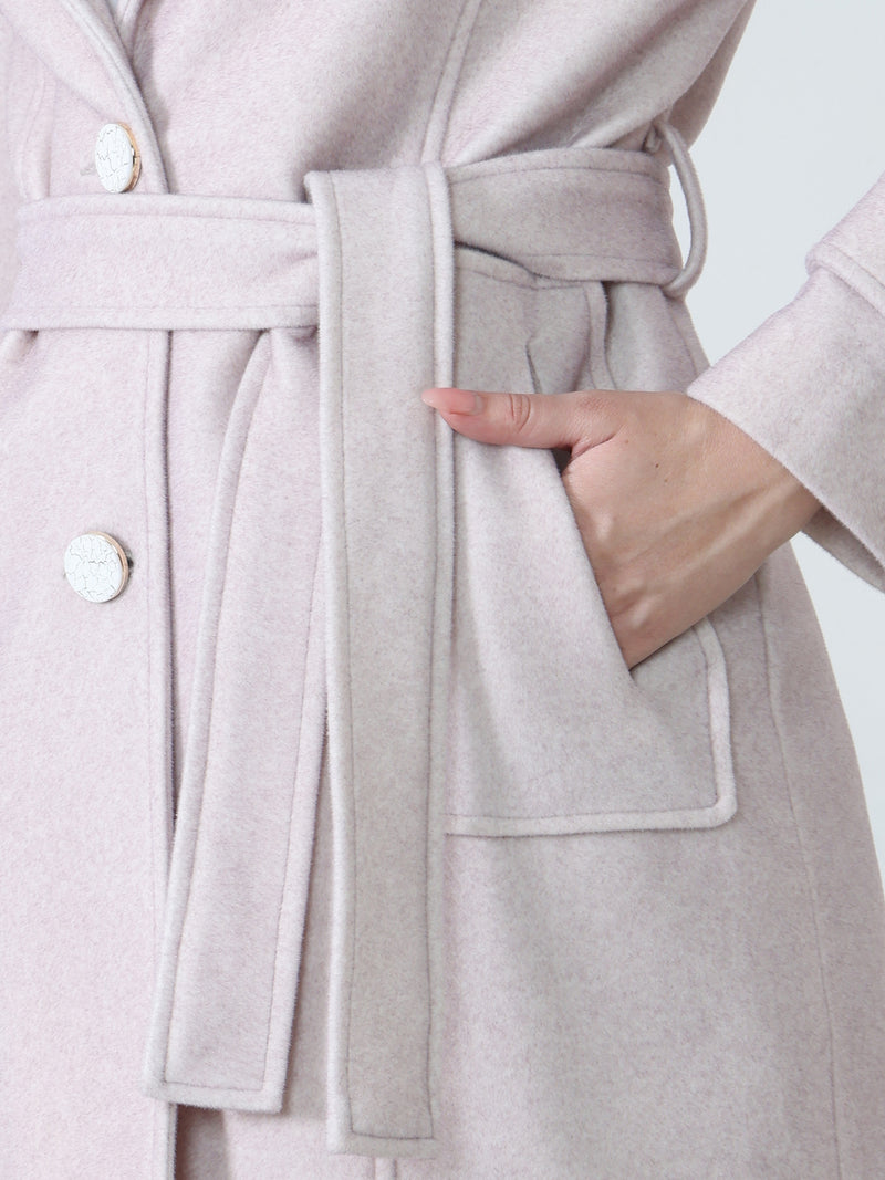 Baby Pink Winter Trench Coat