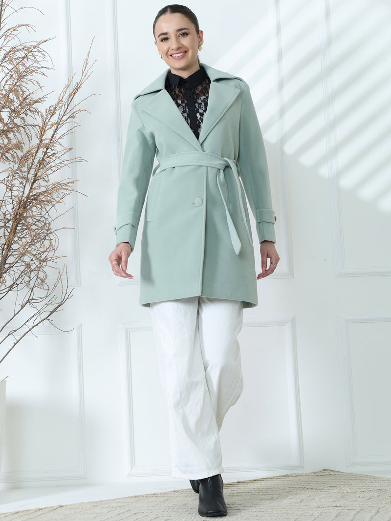 Mint Belted Trench Coat