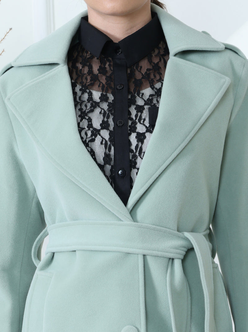 Mint Belted Trench Coat
