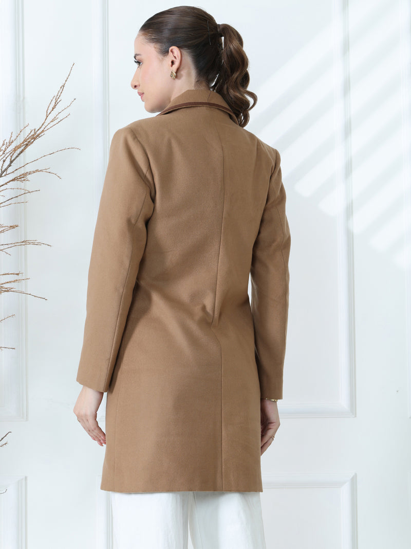 Camel Winter Trench Coat