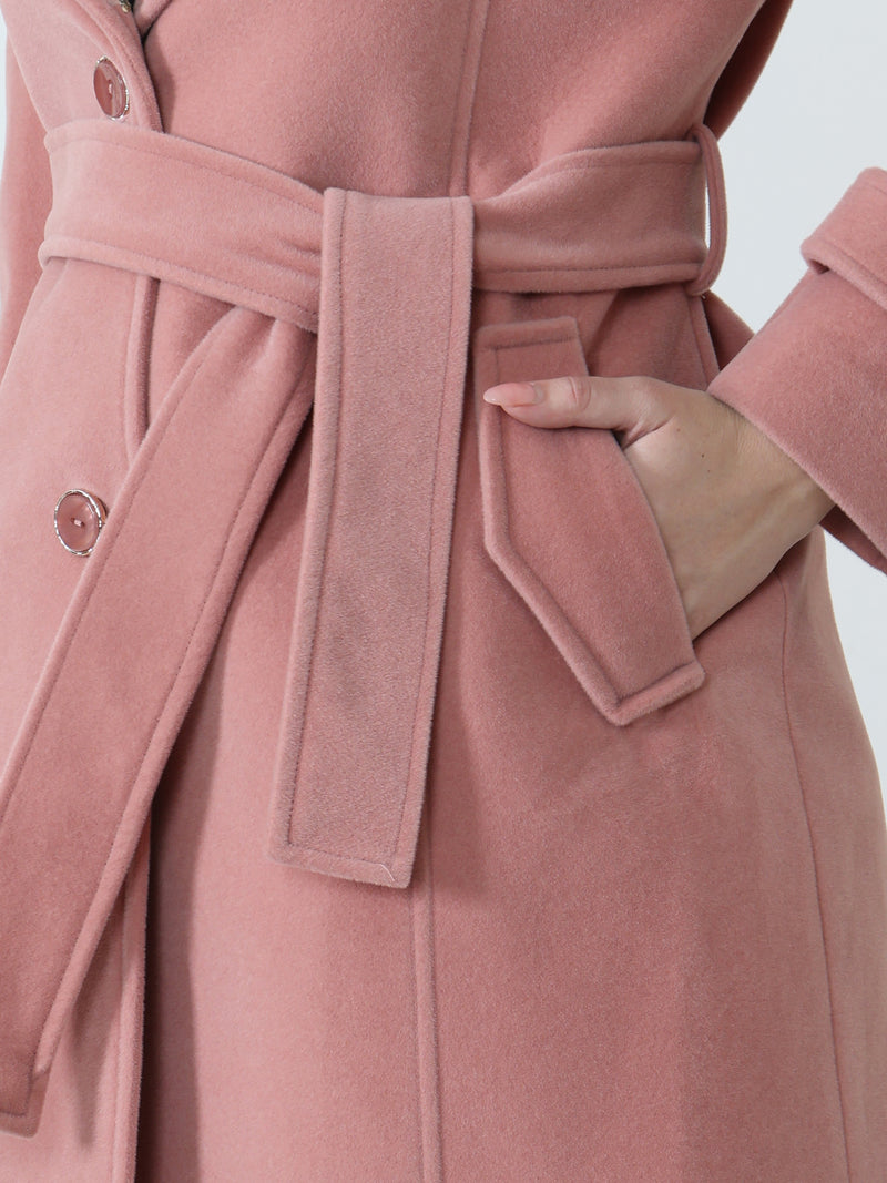 Soft Rose Belted Trench Coat