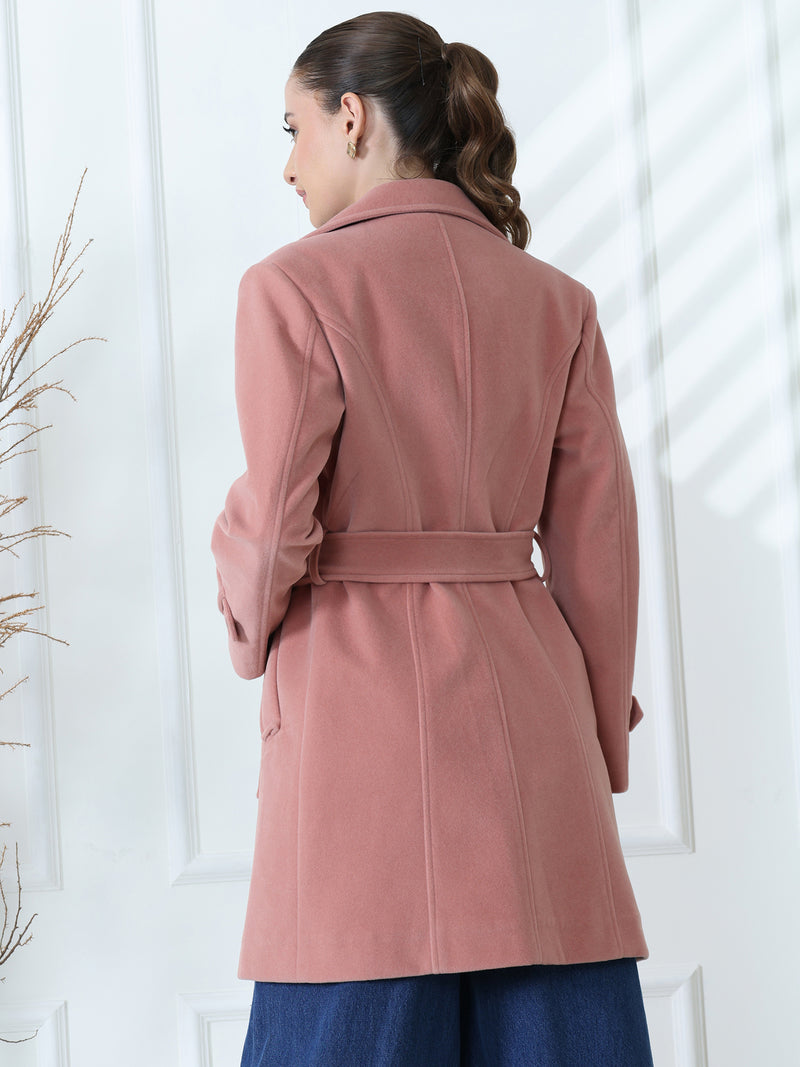 Soft Rose Belted Trench Coat