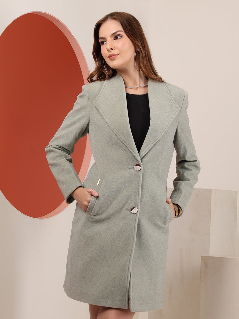 Pistachio Longline Winter Trench Coat