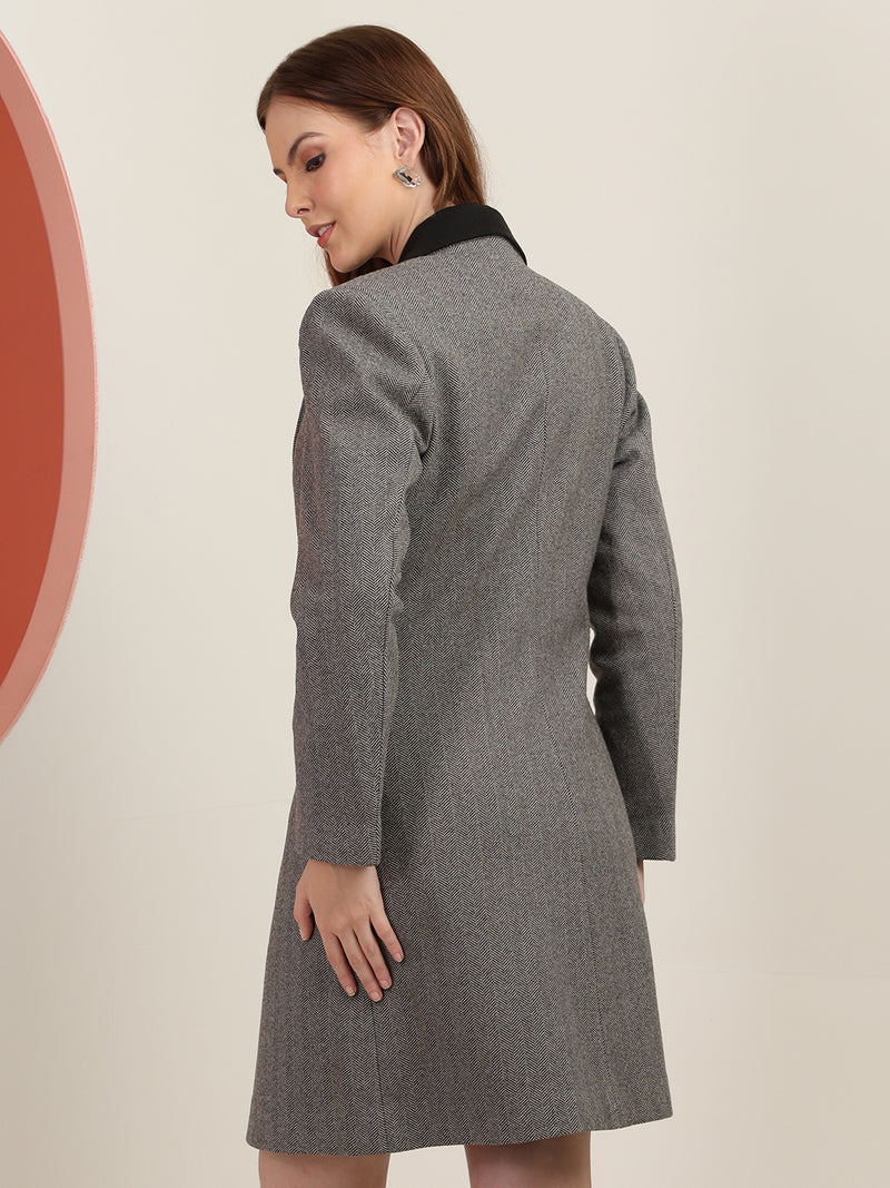 Black Jacquard Premium Winter Overcoat