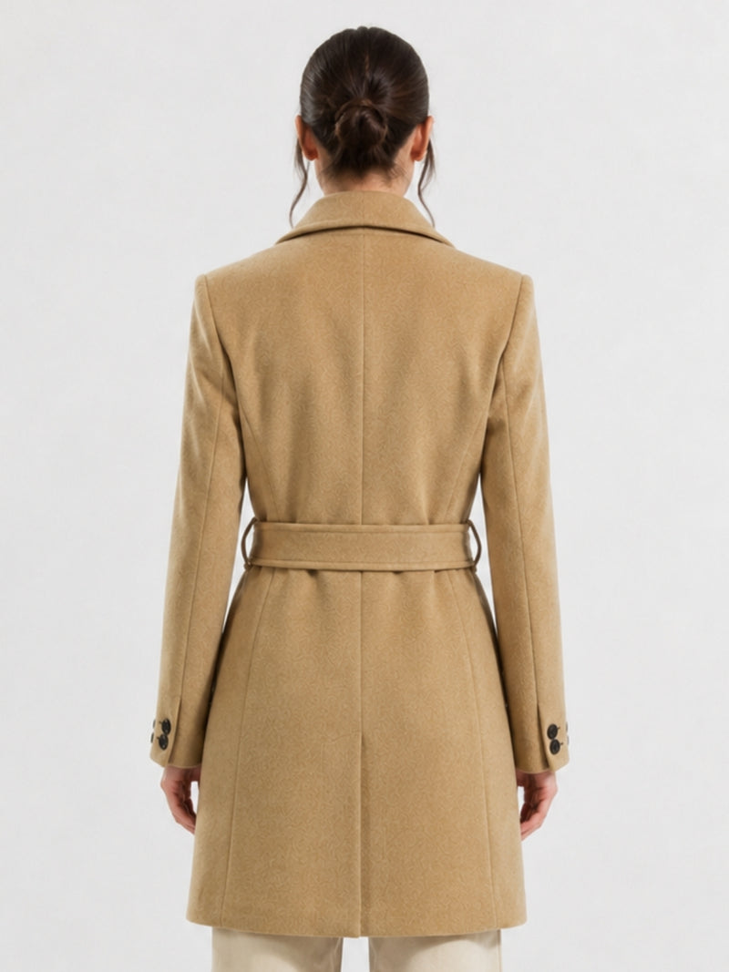 Apricot Long Trench Overcoat