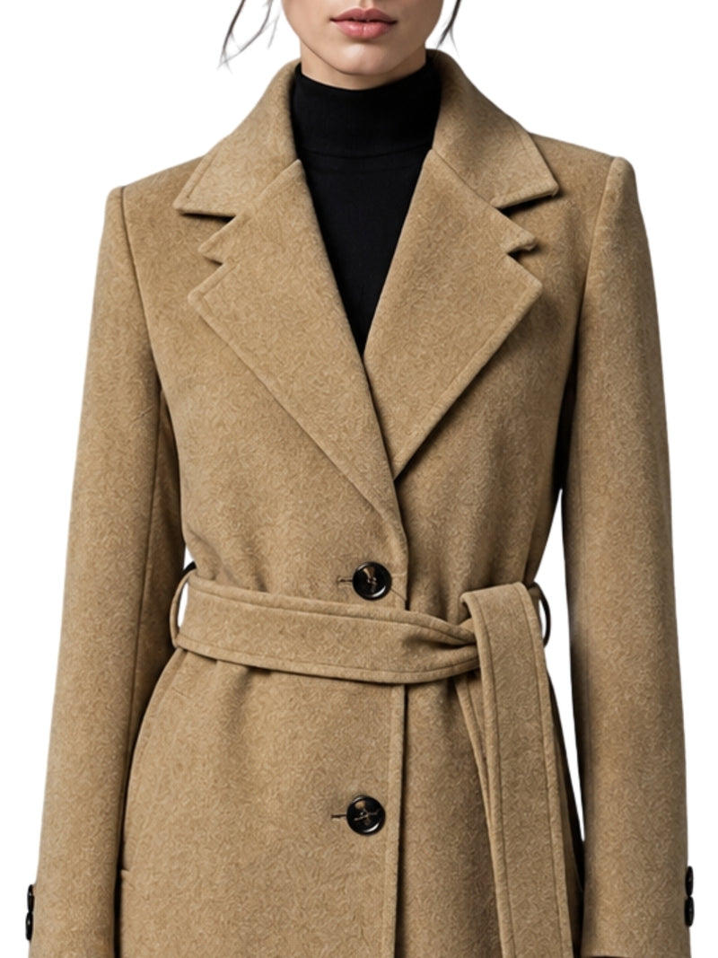 Apricot Long Trench Overcoat