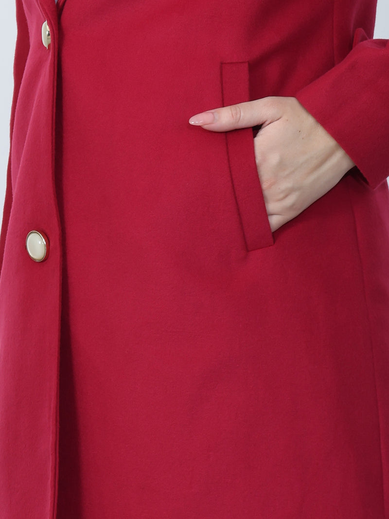 Bright Red Longline Overcoat