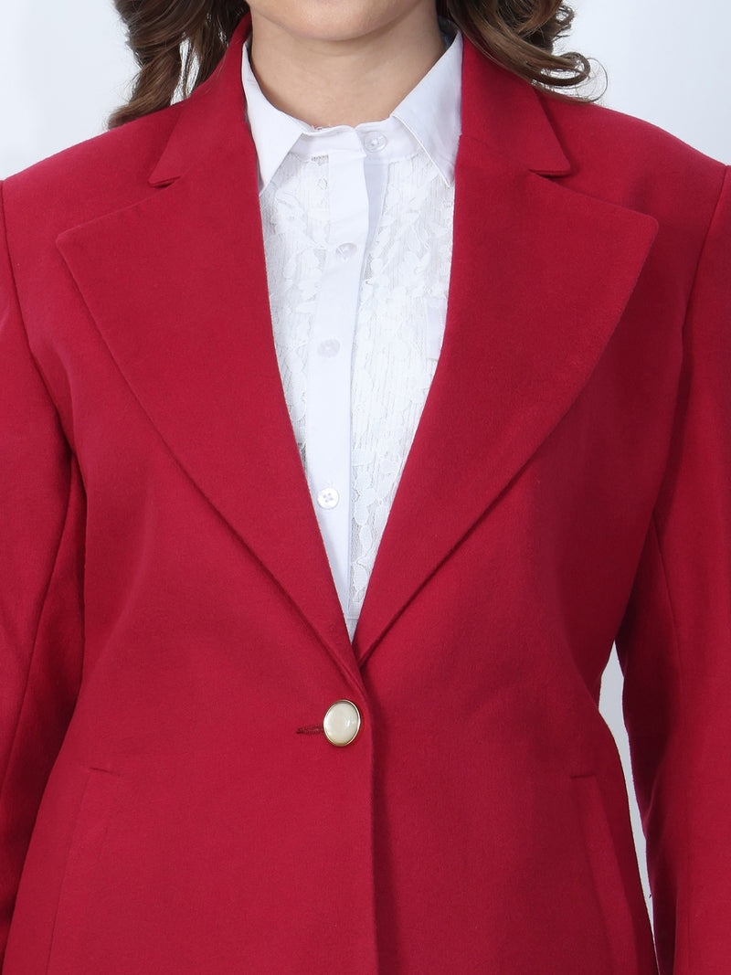 Bright Red Longline Overcoat