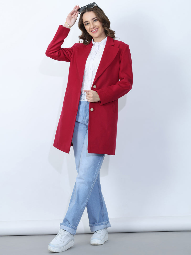 Bright Red Longline Overcoat