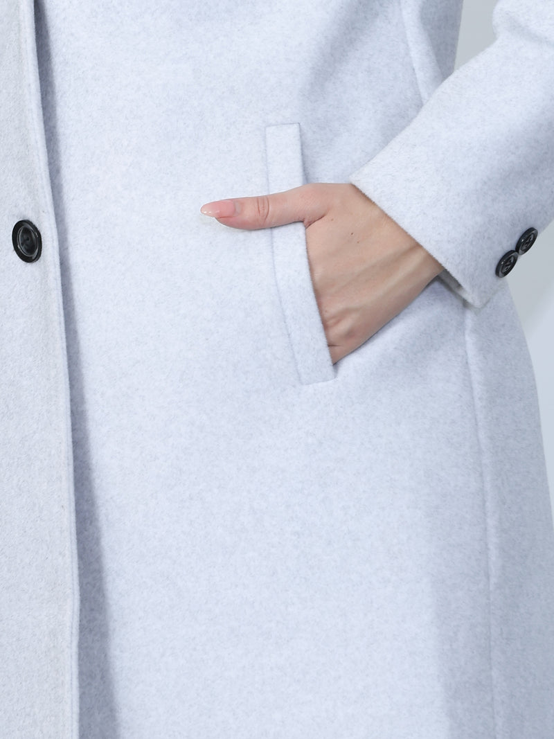 Ice Grey Long Trench Coat