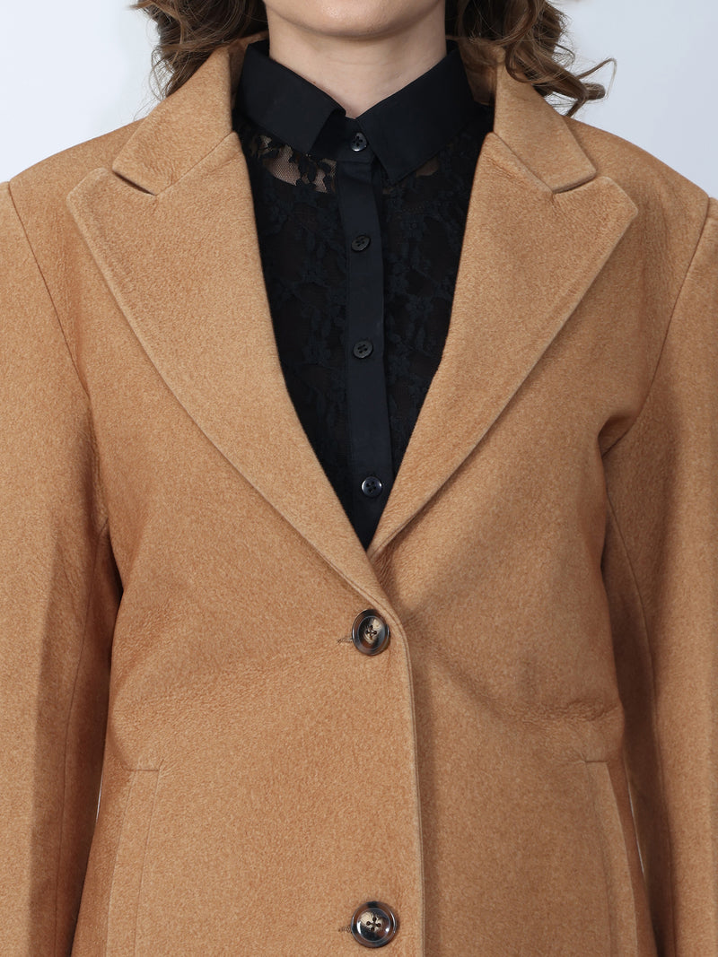 Light Brown LonglineTrench Coat
