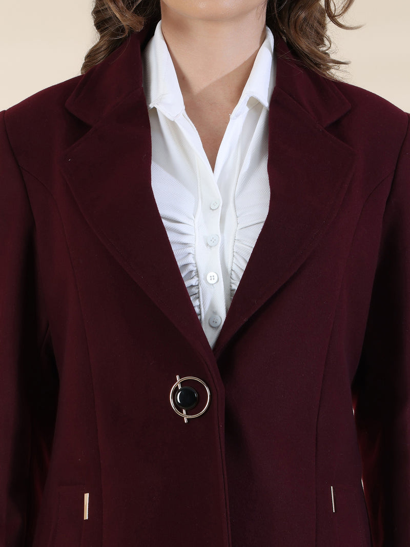 Maroon Longline Trench Coat