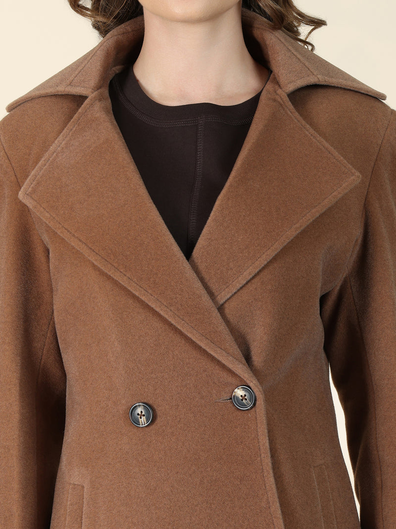 Brown Double-Breasted Trench Coat