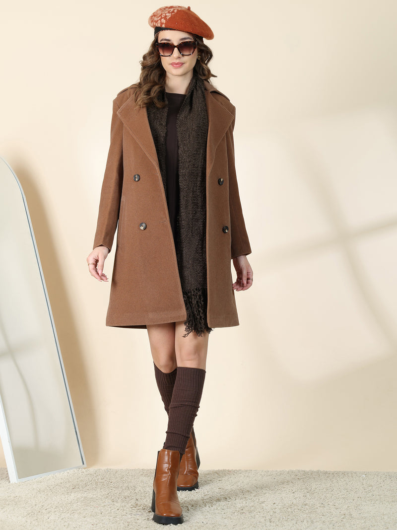 Brown Double-Breasted Trench Coat