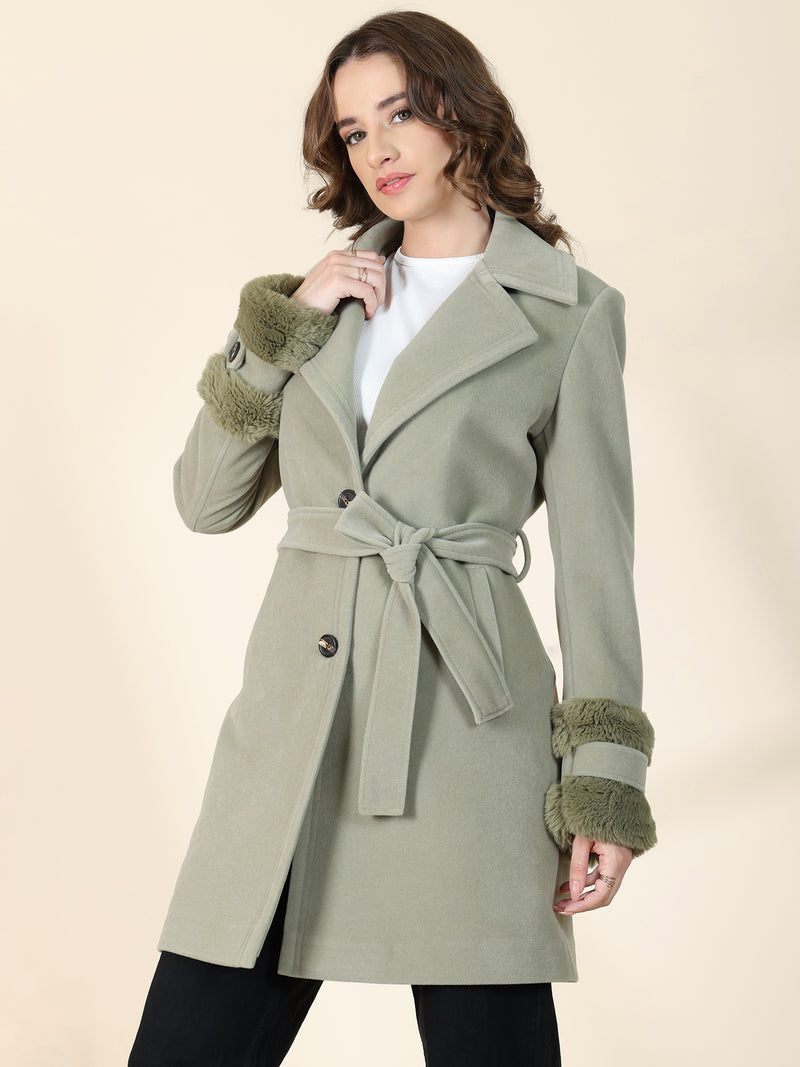 Green Long Trench Coat