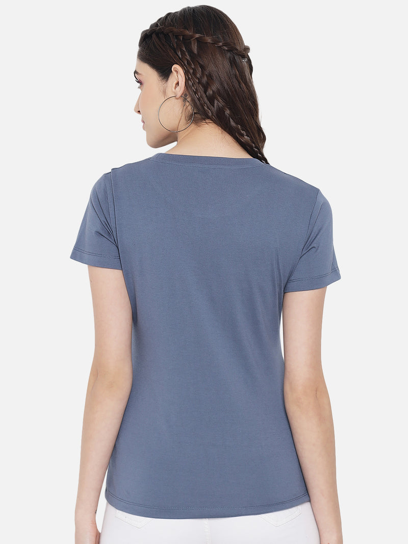WOMEN COTTON PRINTED ROUND NECK T-SHIRT