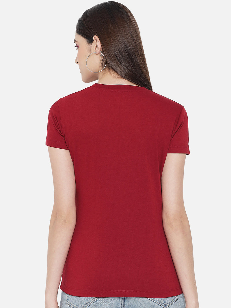 WOMEN COTTON SOLID HALF SLEEVE T-SHIRT