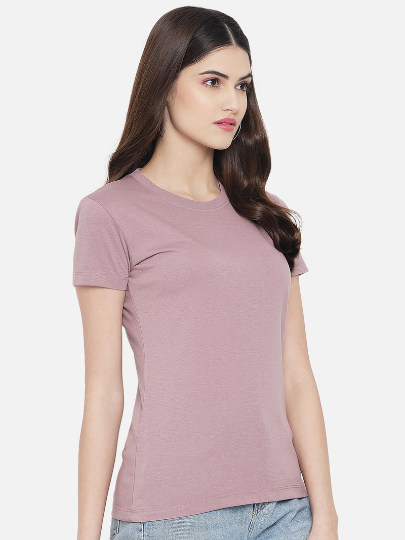 WOMEN COTTON SOLID HALF SLEEVE T-SHIRT