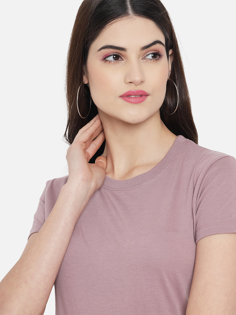 WOMEN COTTON SOLID HALF SLEEVE T-SHIRT